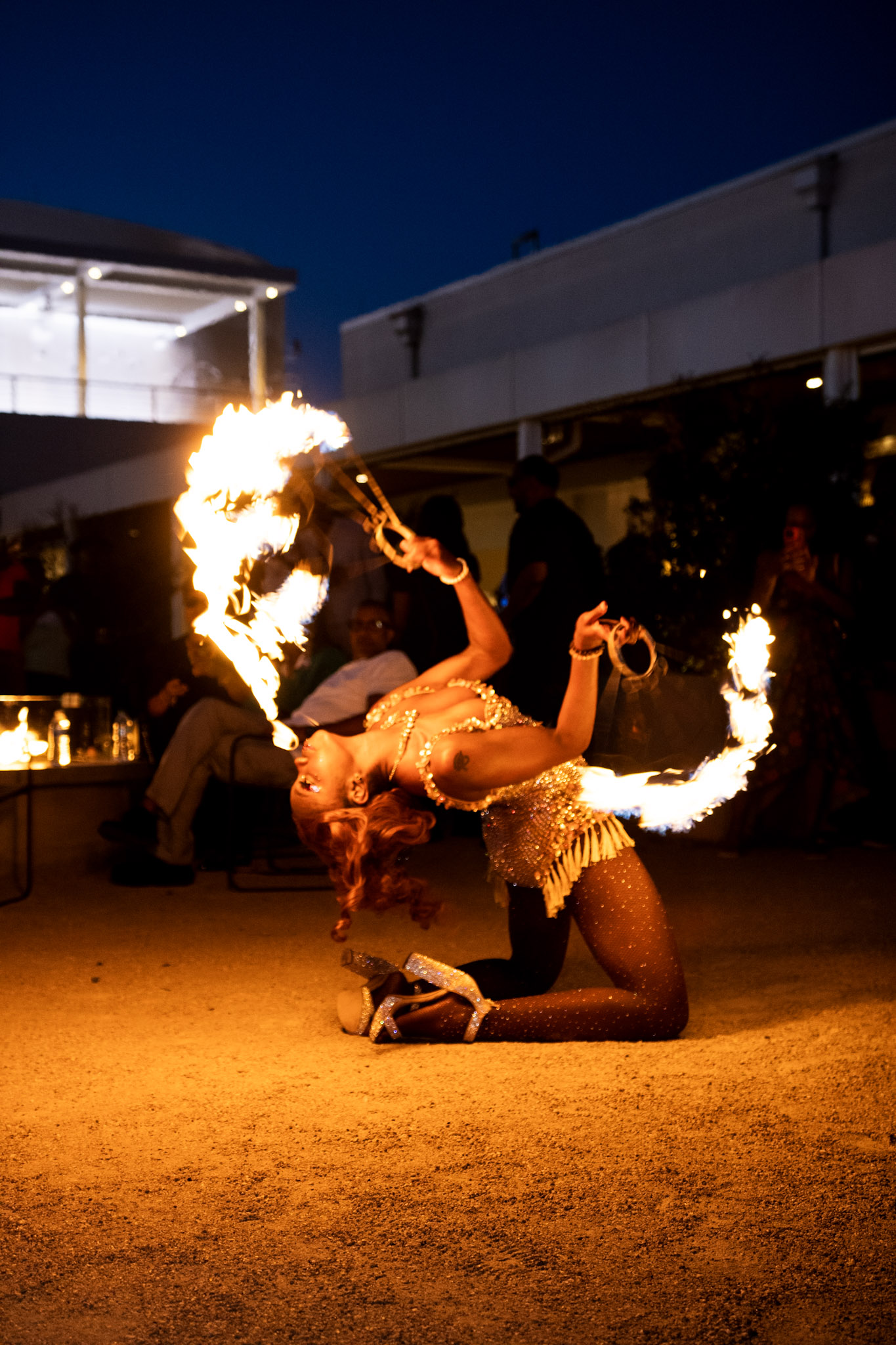 woman fire dancing